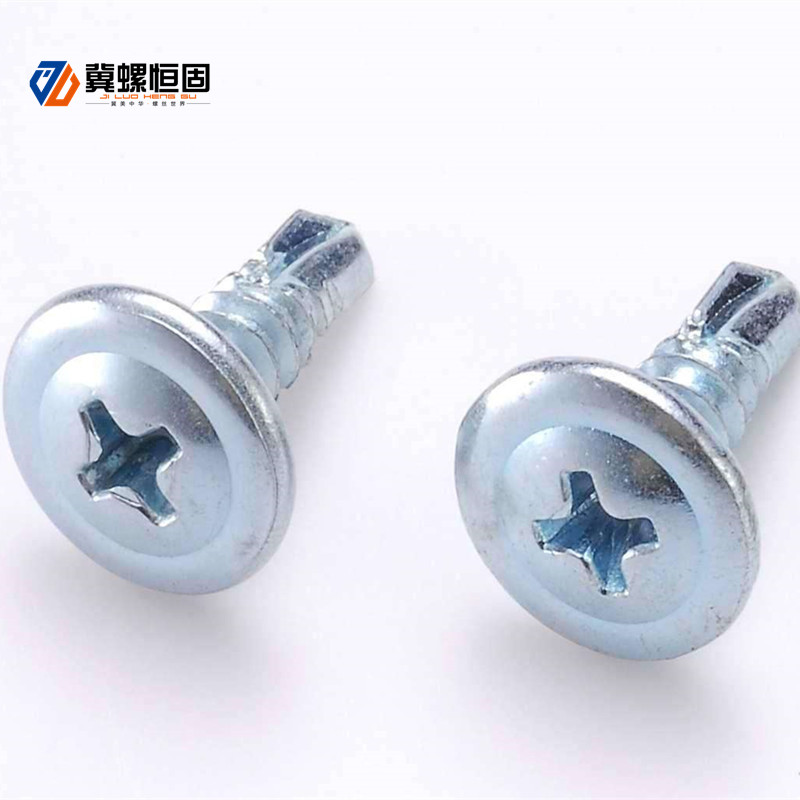 Manufactur standard Stainless Steel Wedge Anchors - Large flat round head drill screw – Ji Luo Fastener detail pictures